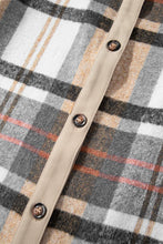 Load image into Gallery viewer, Khaki Plaid Patchwork Long Sleeve Shirt Mini Dress