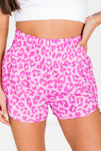 Load image into Gallery viewer, Pink Leopard High Waisted Athletic Shorts