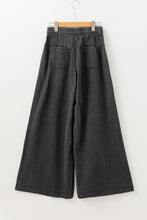 Load image into Gallery viewer, Carbon Grey Mineral Wash Button Fly Waist Wide Leg Jeans