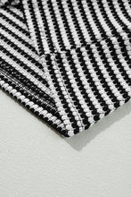 Load image into Gallery viewer, Black Stripe Drop Shoulder Puff Long Sleeve O Neck Plus Size T Shirt