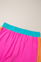 Cargar imagen en el visor de la galería, Rose Red Contrast Trim Cap Sleeve Tee Shorts Set