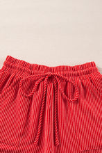 Cargar imagen en el visor de la galería, Racing Red Corded MERRY Graphic Long Sleeve Top and Shorts Set