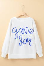 Load image into Gallery viewer, White Tinsel Game Day Drop Shoulder Graphic Sweatshirt