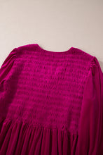 Load image into Gallery viewer, Rose Red Shirred V Neck Tiered Ruffled Velvet Plus Size Maxi Dress