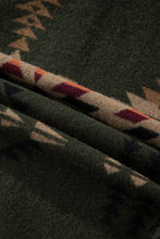 Load image into Gallery viewer, Green Aztec Print Flap Pockets Long Sleeve Shacket