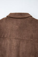 Load image into Gallery viewer, Chestnut Corduroy Flap Pocket Button Up Shacket
