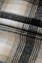 Load image into Gallery viewer, Black Plus Size Plaid Leopard Printed Patchwork Button Up Shacket