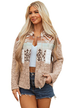 Load image into Gallery viewer, Light French Beige Aztec Quilted Patchwork Western Fashion Jacket