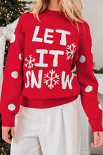 Load image into Gallery viewer, Red Dahlia LET IT SNOW Graphic Christmas Holiday Loose Sweater