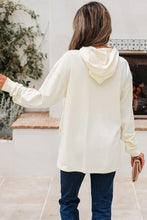 Cargar imagen en el visor de la galería, White Solid Color Cute Bow Detail Loose Hoodie