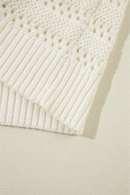 Load image into Gallery viewer, White Pointelle Knit Raglan Sleeve Hooded Sweater