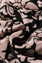 Load image into Gallery viewer, Black Plus Size Floral Printed Puff Sleeve Collared Maxi Dress