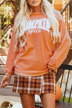 Load image into Gallery viewer, Orange PUMPKIN Spice Graphic Corded Crewneck Sweatshirt