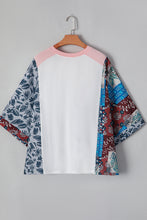 Load image into Gallery viewer, Multicolour Asymmetric Printed Patchwork Sleeve Peace Desert Graphic Top
