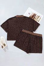 Cargar imagen en el visor de la galería, Brown Plus Size Leopard Short Set