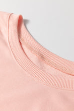 Load image into Gallery viewer, Apricot Pink Sequined Bowknot Drop Shoulder Oversized Sweatshirt