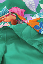 Load image into Gallery viewer, Green Floral Print Sleeveless Ruffle Tiered Maxi Dress