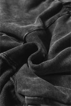 Load image into Gallery viewer, Black Mineral Wash Tiered Wide Leg Patchwork Drawstring Pants