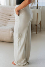 Load image into Gallery viewer, Beige Plain Cargo Pockets High Waist Casual Sweatpants