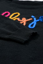 Load image into Gallery viewer, Black Holly Jolly Round Neck Casual Sweater
