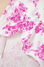 Cargar imagen en el visor de la galería, Rose Boho Floral High Waist Ruffle Split Maxi Skirt