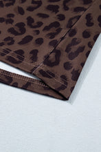 Cargar imagen en el visor de la galería, Brown Plus Size Leopard Short Set