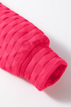 Cargar imagen en el visor de la galería, Strawberry Pink Checkered Textured Split Pullover Top and Pants Set