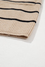Cargar imagen en el visor de la galería, Black Stripe Shawl Neckline Open Cardigan with Pockets