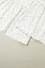 Load image into Gallery viewer, White Boho Floral Smocked Wide Leg Short Puff Sleeve Jumpsuit