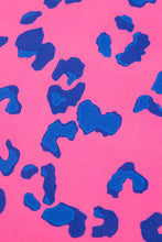 Load image into Gallery viewer, Rose Contrast Leopard Print Plus Size V Neck Blouse