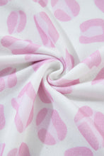 Load image into Gallery viewer, Pink Leopard Print Long Sleeve Top Plus Size Shorts Set