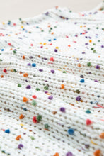 Load image into Gallery viewer, White Colorful Confetti Distressed Knit Sweater