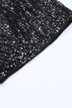 Cargar imagen en el visor de la galería, Black Sequin Straight Leg High Waist Casual Shorts