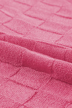 Cargar imagen en el visor de la galería, Bright Pink Lattice Textured Knit Short Sleeve Top