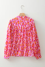 Load image into Gallery viewer, Rose Red Oversized Leopard Print Balloon Sleeve Casual Shirt