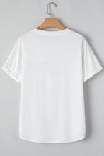 Load image into Gallery viewer, White Mardi Gras Tinsel Sequin Graphic T Shirt