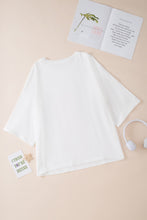 Load image into Gallery viewer, White Colorblock Star Patched Half Sleeve Oversized Tee