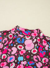 Load image into Gallery viewer, Rose Abstract Print V Neck Collared Half Sleeve Short Dress