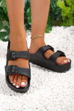Cargar imagen en el visor de la galería, Black Double-buckle EVA Slippers