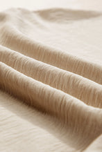 Load image into Gallery viewer, Beige Crinkled Elastic Hem Crop Tee and Wide Leg Pants Set