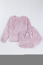 Load image into Gallery viewer, Lavendula Textured Leopard Fleece Loose Two Piece Lounge Set