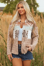 Load image into Gallery viewer, Light French Beige Aztec Quilted Patchwork Western Fashion Jacket