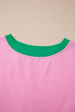 Load image into Gallery viewer, Bonbon Colorblock Edge Drop Shoulder T Shirt and Skort 2Pcs Set