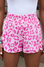 Load image into Gallery viewer, Pink Leopard High Waisted Athletic Shorts