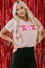 Cargar imagen en el visor de la galería, Pink Valentines Shiny XOXO Graphic T-shirt