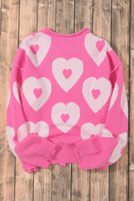 Load image into Gallery viewer, Bonbon Pearl Beaded Heart Drop Shoulder Sweater