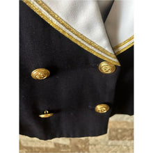 Load image into Gallery viewer, Vintage Geary Roark Navy Sailor Blazer & Pleated Midi Skirt - Nautical Style