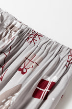 Load image into Gallery viewer, Light Grey Christmas Printed Shirt and Pants Pajama Set