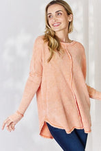 Cargar imagen en el visor de la galería, Zenana Tan Oversized Washed Waffle Long Sleeve Top