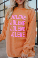 Load image into Gallery viewer, Orange JOLENE Ribbed Corded Oversized Sweatshirt